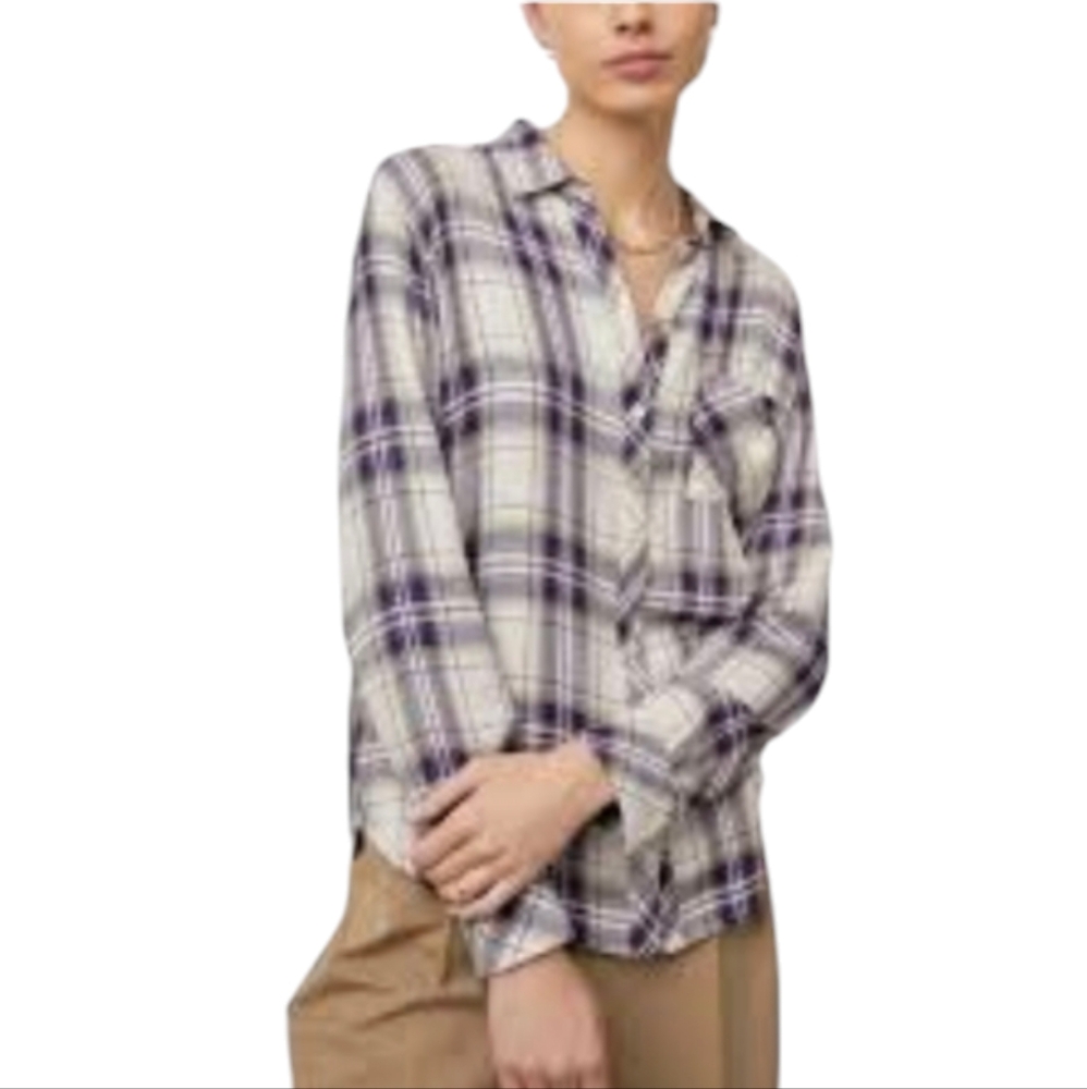 Rails Hunter Classic Plaid Long Sleeve Button-Down Shirt Size M